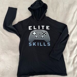 Black Tshirt Hoodie with Game Controller Design